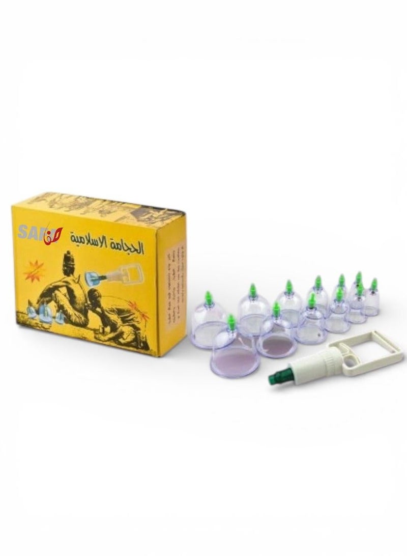 صفا طقم أكواب حجامة طبي معقم للتدليك مكون من 12 قطعة - Image 3